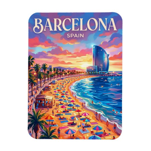 Barceloneta-strand Spanje Magneet (Verticaal)