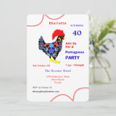 Barcelos Haan Portugees Feestthema Kaart (Staand voorkant)