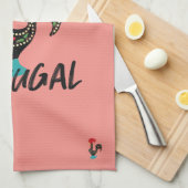 Barcelos Haan, Portugees Symbool op roze Theedoek (Quarter Fold)