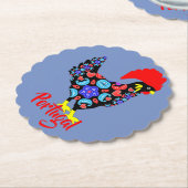 Barcelos Rooster Nationaal Emblem Kartonnen Onderzetters (Gekanteld)