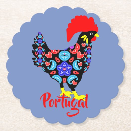 Barcelos Rooster Nationaal Emblem Kartonnen Onderzetters (Voorkant)