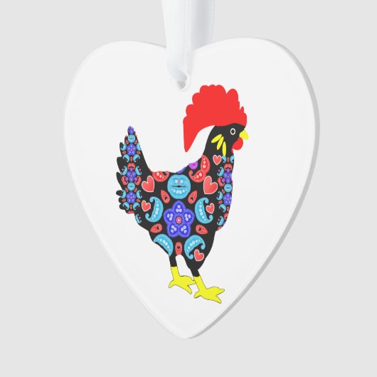 Barcelos Rooster Nationaal Emblem Ornament (voorkant)