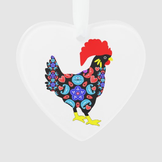 Barcelos Rooster Nationaal Emblem Ornament (voorkant)