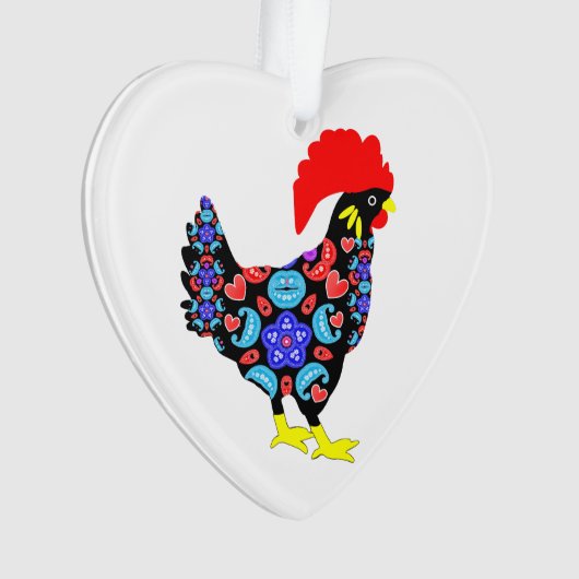 Barcelos Rooster Nationaal Emblem Ornament (voorkant)