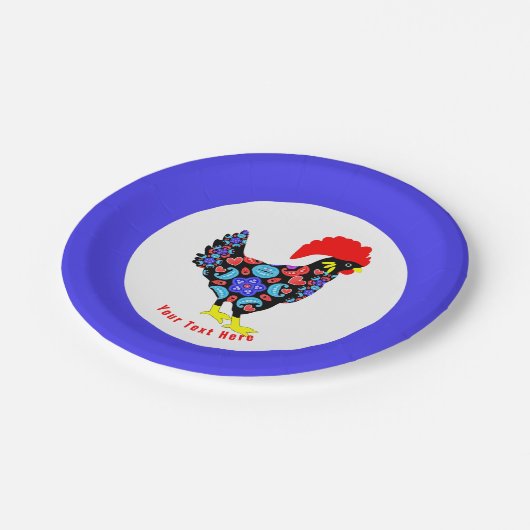 Barcelos Rooster Nationaal Emblem Papieren Bordje (Gekanteld)