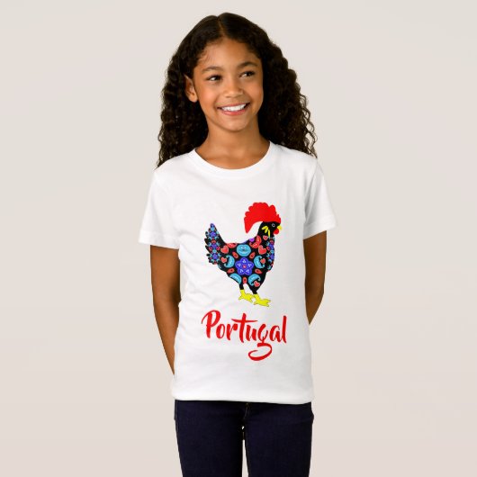 Barcelos Rooster Nationaal Emblem T-shirt (Voorkant volledig)