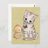 Bärchen en Katze Briefkaart (Voorkant / Achterkant)