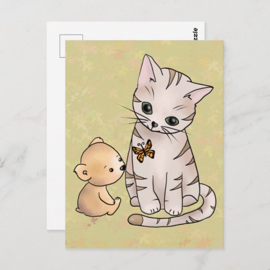 Bärchen en Katze Briefkaart (Voorkant / Achterkant)