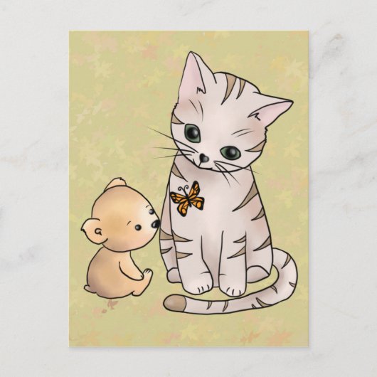 Bärchen en Katze Briefkaart (Voorkant)