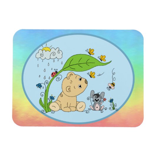 Bärchen im Regen Magneet (Horizontaal)