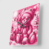 Bärchen Rehkitz Weihnachten Christmas Vierkante Klok (Hoek)