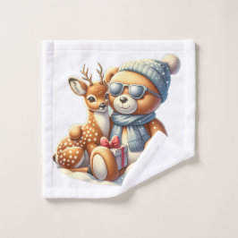 Bärchen und sein lieber Freund - drollig Washandje