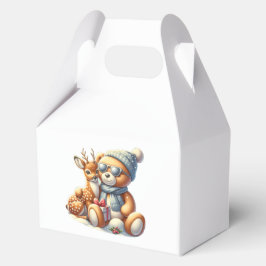 Bärchen und sein Rehkitz im Schnee Bedankdoosjes