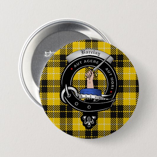 Barclay Clan Badge Buttonnen Ronde Button 7,6 Cm (Voorkant /achterkant)