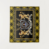 Barclay Clan Badge & Motto w/Lions Tapestry Wandkleed (Voorkant)