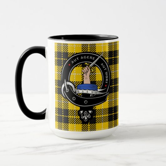 Barclay Clan Badge & Tartan Combo 15oz Mok (Links)