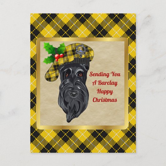 Barclay Clan Badge & Tartan Kerstmis Briefkaart (Voorkant)