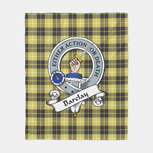 Barclay Clan Badge Tartan Pset Fleece Deken (Voorkant)