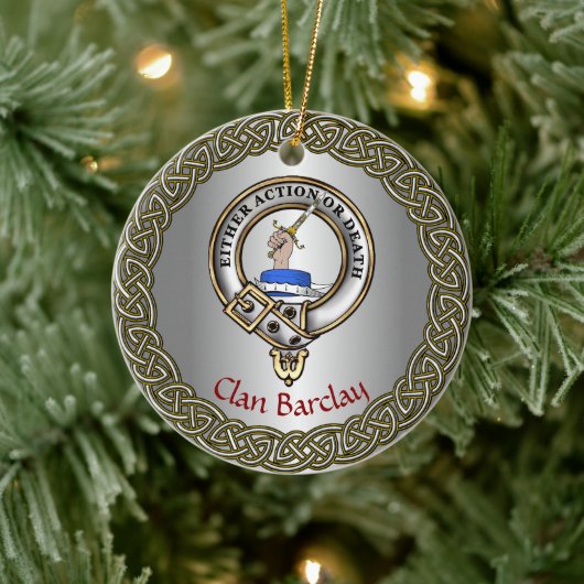 Barclay Clan Badge/Tartan Thistle Personalized Keramisch Ornament (Boom)