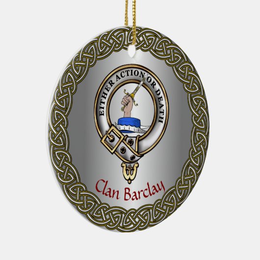 Barclay Clan Badge/Tartan Thistle Personalized Keramisch Ornament (Rechts)