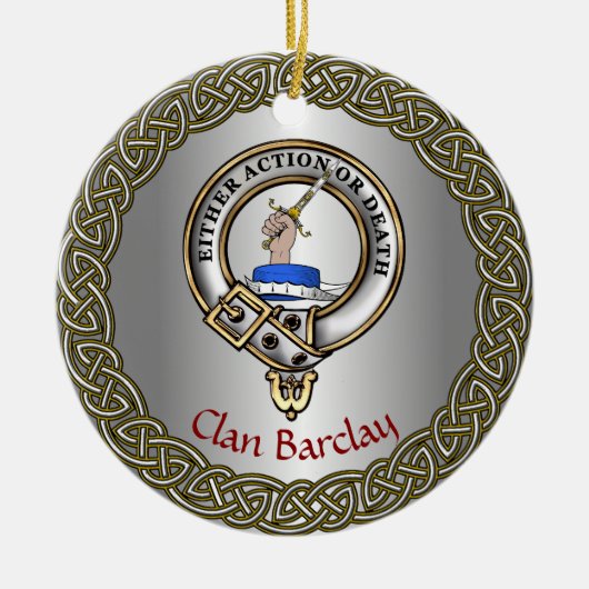 Barclay Clan Badge/Tartan Thistle Personalized Keramisch Ornament (Voorkant)