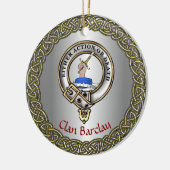 Barclay Clan Badge/Tartan Thistle Personalized Keramisch Ornament (Links)