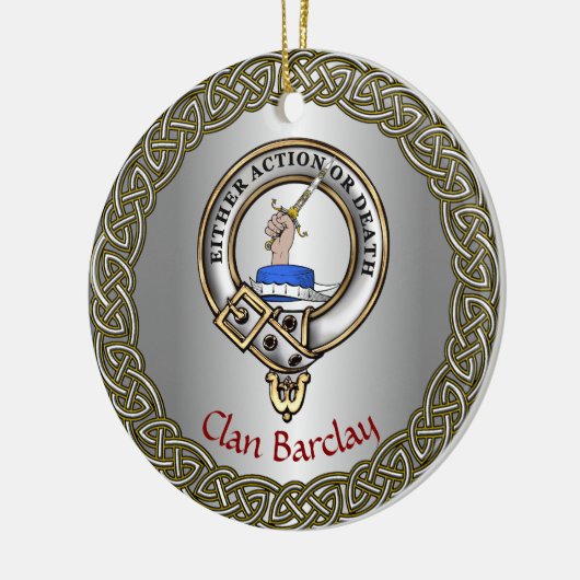 Barclay Clan Badge/Tartan Thistle Personalized Keramisch Ornament (Links)