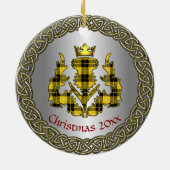Barclay Clan Badge/Tartan Thistle Personalized Keramisch Ornament (Achterkant)