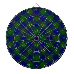 Barclay clan tartan blauw groen ruit dartbord