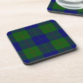 Barclay clan tartan blauwe groene vleid bier onderzetter (Linkerzijde)