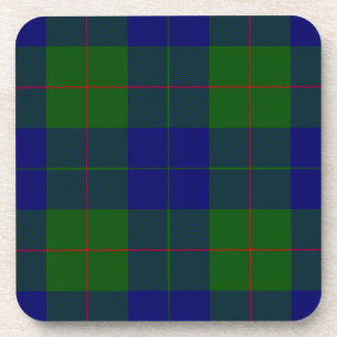 Barclay clan tartan blauwe groene vleid bier onderzetter
