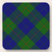 Barclay clan tartan blauwe groene vleid bier onderzetter (Voorkant)