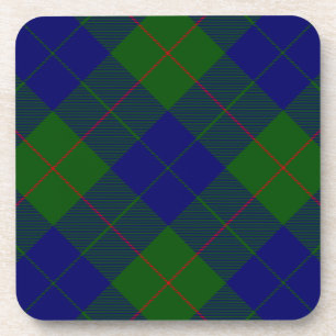 Barclay clan tartan blauwe groene vleid bier onderzetter