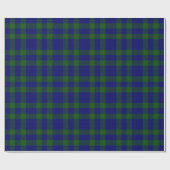 Barclay clan tartan blauwe groene vleid cadeaupapier (Vlak)