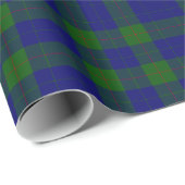 Barclay clan tartan blauwe groene vleid cadeaupapier (Rol Hoek)