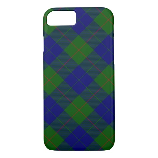 Barclay clan tartan blauwe groene vleid Case-Mate iPhone case (Achterkant)