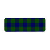 Barclay clan tartan blauwe groene vleid etiket (Voorkant)