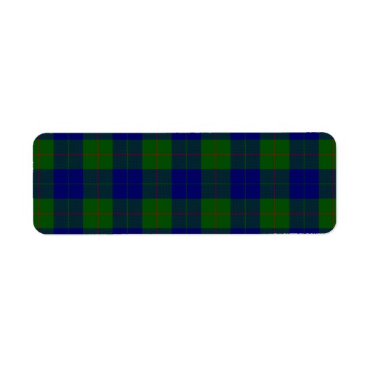 Barclay clan tartan blauwe groene vleid etiket (Voorkant)