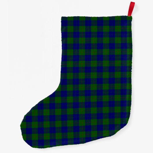 Barclay clan tartan blauwe groene vleid grote kerstsok (Achterkant)