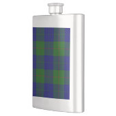Barclay clan tartan blauwe groene vleid heupfles (Links)