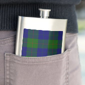 Barclay clan tartan blauwe groene vleid heupfles (Voorbeeld)