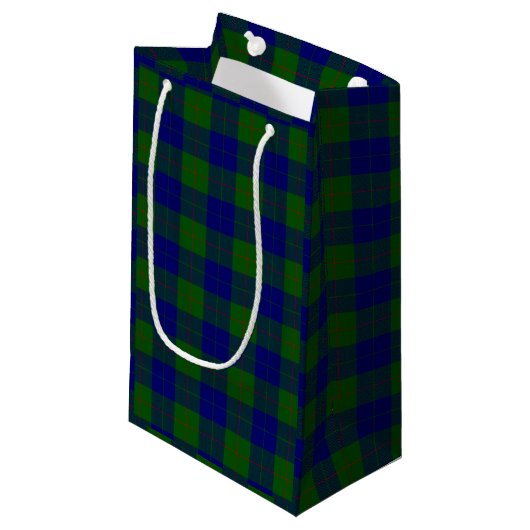 Barclay clan tartan blauwe groene vleid klein cadeauzakje (Voorkant Gekanteld)