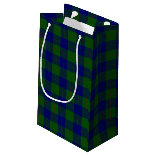 Barclay clan tartan blauwe groene vleid klein cadeauzakje (Achterkant Gekanteld)