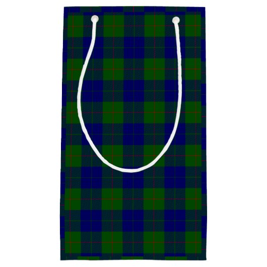 Barclay clan tartan blauwe groene vleid klein cadeauzakje (Voorkant)