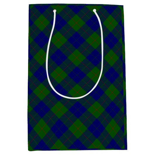 Barclay clan tartan blauwe groene vleid medium cadeauzakje (Voorkant)