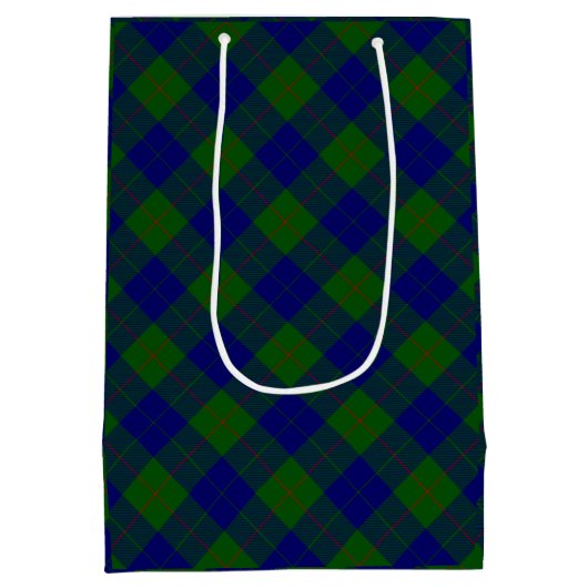 Barclay clan tartan blauwe groene vleid medium cadeauzakje (Achterkant)