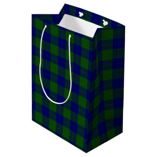 Barclay clan tartan blauwe groene vleid medium cadeauzakje (Achterkant Gekanteld)