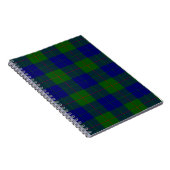 Barclay clan tartan blauwe groene vleid notitieboek (Rechterzijde)