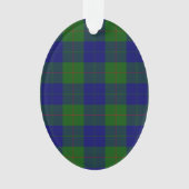 Barclay clan tartan blauwe groene vleid ornament (voorkant)