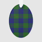 Barclay clan tartan blauwe groene vleid ornament (achterkant)